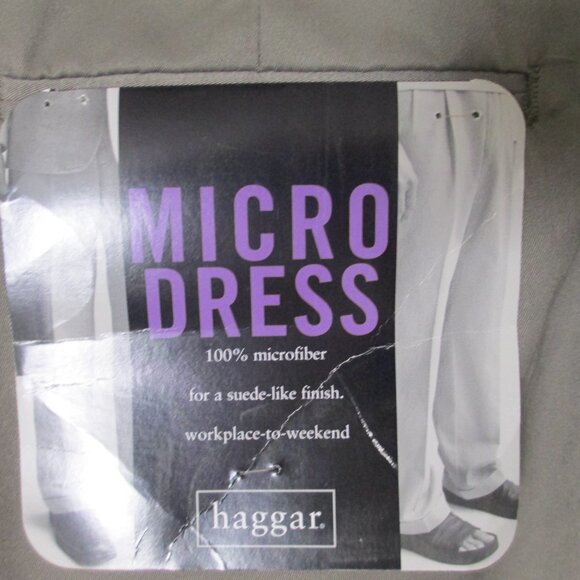 Hagger's Men's Tan 100% Microfiber Pleated- Cuff Dress Pant - Picture 7 of 8